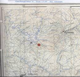 fig 1 localização da necrópole do Sobreirinho/Ferreira na folha 64 da CMP.