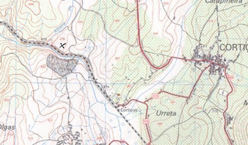 Figura 2 – Localização do Cramanchão na carta militar, esc. 1:25000